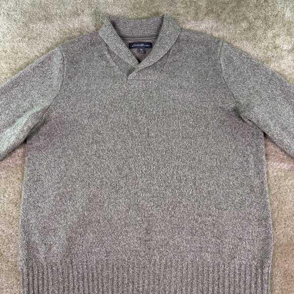 Eddie Bauer Mens Size XL Wool Blend Shawl Collar Sweater Comfy Outdoors E965 - Picture 4 of 11